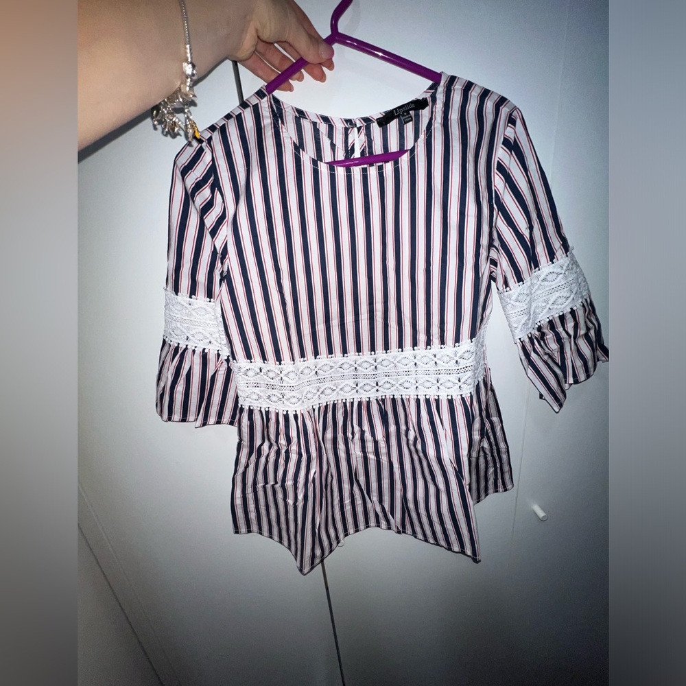 Floral On Stripe Dolly Top
